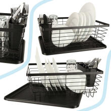 Ikonka Art.KX4347 Dish drainer cutlery tray black