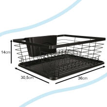Ikonka Art.KX4347 Dish drainer cutlery tray black