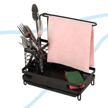 Ikonka Art.KX4343 Kitchen organiser for sink kitchen utensil shelf black
