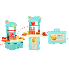 Ikonka Art.KX4305 Children's kitchen in a suitcase fast food burger set ice cream fries 55cm