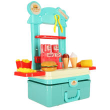Ikonka Art.KX4305 Children's kitchen in a suitcase fast food burger set ice cream fries 55cm