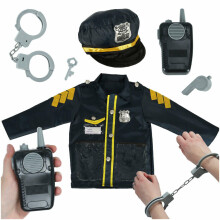 Ikonka Art.KX4296 Karnavalo kostiumų policininko antrankių rinkinys 3-8 metų amžiaus