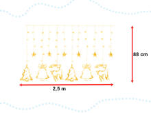 Ikonka Art.KX4281 LED reindeer curtain lights 2.5m 138LED warm white