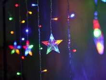Ikonka Art.KX4281_2 LED reindeer curtain lights 2.5m 138LED multicolour