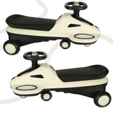 Ikonka Art.KX4221_1 Gravity scooter glowing LED wheels with music playing scooter 74cm beige/black max 100kg