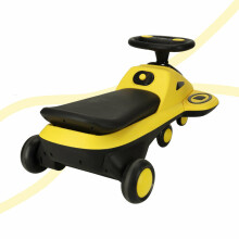Ikonka Art.KX4221_2 Gravitācijas skrejritenis spīdoši LED riteņi ar mūzikas atskaņošanu skrejritenis 74cm dzeltens/ melns max 100kg