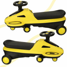 Ikonka Art.KX4221_2 Gravity scooter glowing LED wheels with music playing scooter 74cm yellow/black max 100kg