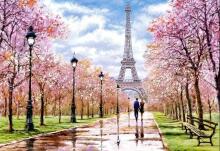 Ikonka Art.KX4739 CASTORLAND Puzzle 1000 elementu Romantiska pastaiga Parīzē 68x47cm