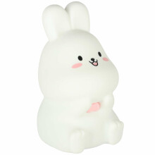 Ikonka Art.KX4113 Children's silicone LED night light white with pink bunny