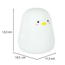 Ikonka Art.KX4112 Bērnu silikona LED nakts gaisma balta pingvīns
