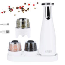 Ikonka Art.KX4053 Adler AD 4449w Set of 3 spice grinders pepper mill salt shaker pepper shaker electric USB -C 1500 mAh