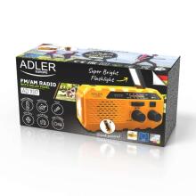 Ikonka Art.KX4036 Adler AD 1197 Pārnēsājams saules kloķītis tūristu radio kempings 3 veidi, kā uzlādēt lukturīti lukturīti SOS signāls 1200mAh