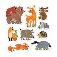 Banana Panda Progressive Puzzle Forest Animals Art.49206 Прогрессивные головоломки Лесные животные (33шт.)