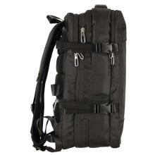 Ikonka Art.KX4109 Laptop travel backpack expandable 26-36L USB cable capacious waterproof black