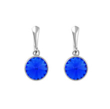 La bebe™ Jewelry Natural Stone Earrings Dark Blue Серьги из серебра 925 пробы с 8 мм кристаллом