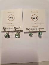 La bebe™ Jewelry Natural Stone Earrings Peridot Серьги из серебра 925 пробы с 8 мм кристаллом