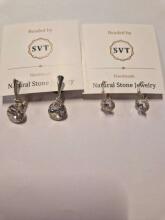 La bebe™ Jewelry Natural Stone earrings Auskari sudraba 925 ar 8 mm kristālu