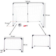Ikonka Art.KX4876 Bērnu futbola vārti 2in1 143x110x70cm