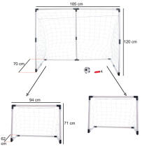 Ikonka Art.KX4875 Football goal for children 2in1 185x120x70cm