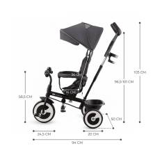 KinderKraft Aston Art.KRASTO00GRY0000 Malachite Grey Bērnu trīsritenis