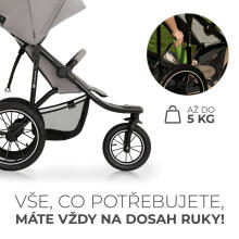 KinderKraft Helsi 2 Art.KSHELS00GRY0000 Dust Grey Pastaigu rati/ratiņi