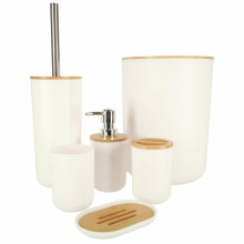 Ikonka Art.KX4313_1 Bathroom set brush dispenser set of 6 pieces white
