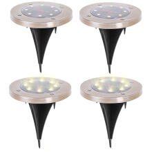 Ikonka Art.KX4964 Solar ground garden overhead lights 8LED 4pcs warm white