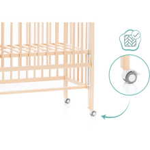 Fillikid Bedside Crib Nino  Art.555-00 Natur Bērnu koka gultiņa 90 х 45 cm