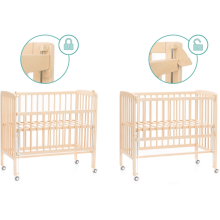Fillikid Bedside Crib Nino  Art.555-00 Natur Bērnu koka gultiņa 90 х 45 cm
