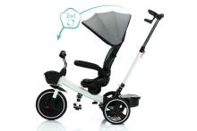 Fillikid Niki 360 tricycle Art.6018-05 White Grey Bērnu trīsritenis ar rokturi un jumtiņu