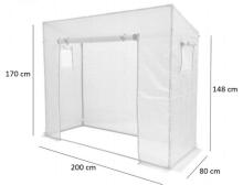 Ikonka Art.KX3843 Garden greenhouse vegetable tunnel tomato film white 200 x 77 x 168/146 cm