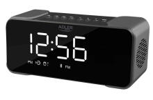 Ikonka Art.KX4140 Adler AD 1190 Silver Radiobudzik bezprzewodowy radio budzik przenośny Bluetooth USB AUX karta SD 2600mAh