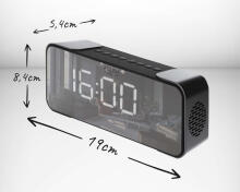Ikonka Art.KX4140 Adler AD 1190 Silver Radiobudzik bezprzewodowy radio budzik przenośny Bluetooth USB AUX karta SD 2600mAh