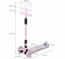 Kidwell City Uno Art.15922 Kids 3wheel scooter Bērnu skūteris augstāka kvalitāte ar gaismas effektiem