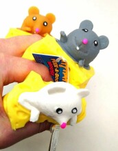Keycraft Peek-A-Boo Pop Up Mouse Art.NV567 Silikona antistresa rotaļlieta Pelīte siera
