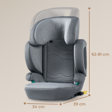 KinderKraft  XPAND 2 i-Size 100-150 cm Art.KCXPAN02GRY0000 Rocket Grey  Bērnu Autosēdeklītis 15-36kg