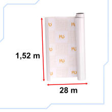 Ikonka Art.KX10165 Folijas rullis matēts, gluds, balts 1,52x28m