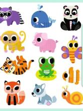 Djeco Big Stickers Animals  Art.DJ09084 Lielas uzlīmes Dzīvnieki (120 gab.)
