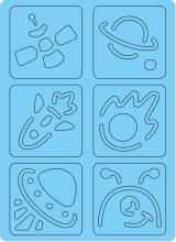 AVENIR Scratch set with stencil: Space