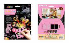 AVENIR Scratch set with stencil: Unicorns