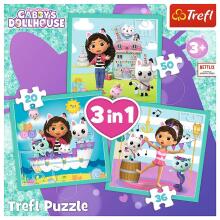 TREFL GABBY´S DOLLHOUSE Puzzle Set 3in1