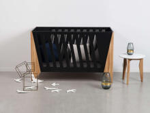 Nordi Kidson Baby Bed Oak Art.NF02001-2 Black bērnu koka gulta no dabīga ozola 144x90x78сm