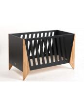 Nordi Kidson Baby Bed Oak Art.NF02001-2 Black bērnu koka gulta no dabīga ozola 144x90x78сm