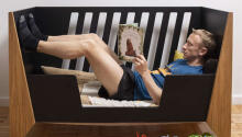 Nordi Kidson Baby Bed Oak Art.NF02001-2 Black bērnu koka gulta no dabīga ozola 144x90x78сm