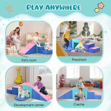 Lischwert Children's Foam Building Blocks Art.159984 Pink/Blue  Игровой многофункциональный/модульный центр