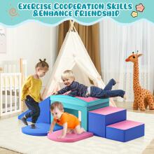 Lischwert Children's Foam Building Blocks Art.159984 Pink/Blue  Игровой многофункциональный/модульный центр