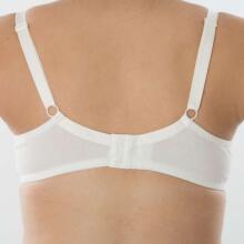 La Bebe™ Lingerie Basic Bio Cotton Art.16058 White (Milk) grūtnieču/barošanas krūšturis ar mīksto atpogājamu bļodiņu un stabilu krūšu atbalstu