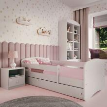 Babydreams white bed without a pattern, without a drawer, mattress 180/80