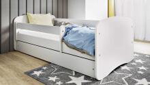 Babydreams white bed without a pattern with a drawer, mattress 180/80