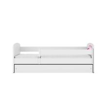 Bed babydreams white unicorn with drawer with non-flammable mattress 160/80